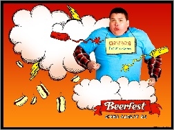Beerfest, gruby, hot, dog