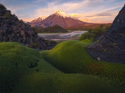 Parinacota, Chile, Góry, Wulkan, Park Narodowy Lauca, Dolina
