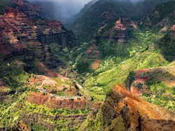 Doliny, Kanion, Waimea Canyon, Stany Zjednoczone, Hawaje, Kauai, Góry