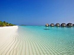 Domki, Roślinność, Malediwy, Hotelowe, Atol, Plaża
