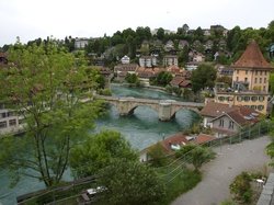 Domy, Most, Szwajcaria, Berno, Rzeka