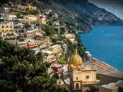 Domy, Miasteczko Amalfi, Włochy, Wybrzeże