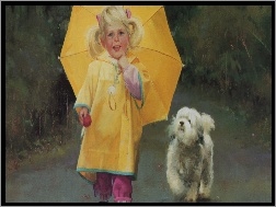 Donald Zolan, Parasol, Dziewczynka, Pies