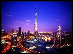 Dubaju, Noc, Burj Khalifa, Światła