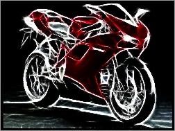 Ducati 1198, Motocykl, Czerwony, Grafika