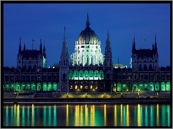 Dunaj, Budapeszt, Węgry, Parlament