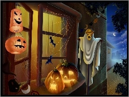Nietoperze, Dynie, Halloween