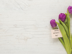 Dzień Matki, Karteczka, Tulipany, Napis