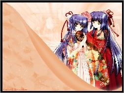 dziewczyny, kimono, Cg Art, kwiat