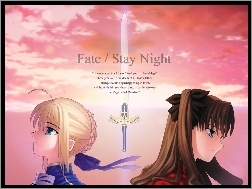 dziewczyny, miecz, twarze, Fate Stay Night