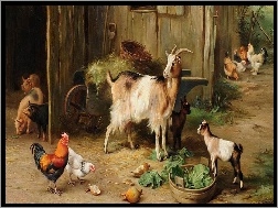 Edgar Hunt, Kury, Koza, Gospodarstwo