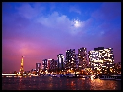 Eiffla, Wieczorem, Paryż, Wieża