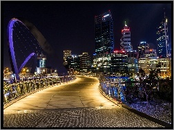 Noc, Elizabeth Quay Bridge, Most, Australia, Perth