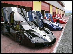 Ferrari FXX, Niebieskie, Czarne, Czerwone