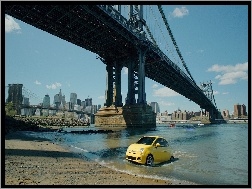Fiat 500, Most, Miasta, Panorama, Woda