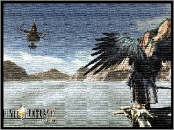 Final Fantasy, ptak, postać, góry, skrzydła