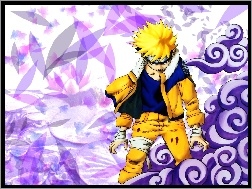 fioletowe tło, Naruto, żółty strój