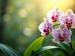 Liście, Fioletowy, Kwiat, AI, Storczyk