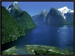 Góry, Fiordland, Nowa Zelandia, Narodowy, Jezioro, Park