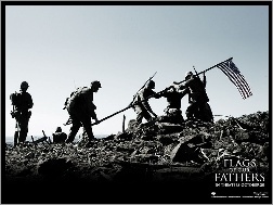 kamienie, flaga, Flags Of Our Fathers, żołnierze