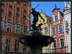 Fontanna, Pomnik, Gdańsk, Neptun
