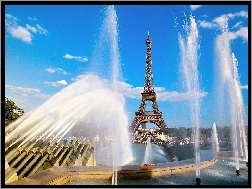 Fontanna, Wieża, Paryż, Eiflla