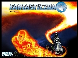 Fantastic Four 1, ogień, Chris Evans, miasto