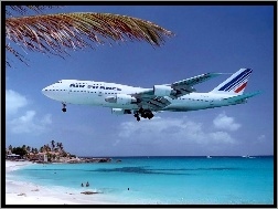 France, Samolot, Ocean, Plaża, Air