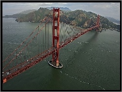 San Francisco, Woda, Golden Gate, Most, Góry