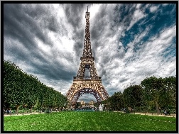 Francja, Chmury, Wieża Eiffla, Paryż