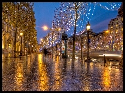 Francja
, Dekoracje, Świąteczne, Noc, Paryż