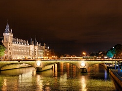 Francja, Sekwana, Paryż, Most