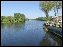 Francja, Drzewa, Rzeka, Vienne