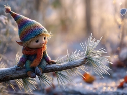 Skrzat, Gałąź, Szron, Grafika AI