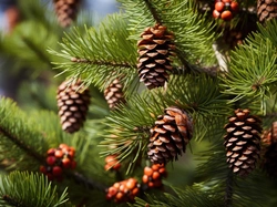 Szyszki, Gałązki, Sosna, Grafika AI