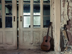 Gitara, Pomieszczenie, Zaniedbane, Drzwi