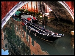 Gondola, Wenecja, Włochy, Kanał