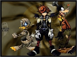 postać, goofy, halloween, donald, Kingdom Hearts, duck