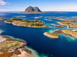 Morze Norweskie, Wyspy, Lofoty, Norwegia, Okręg, Nordland, Góra