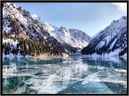 Jezioro, Góry, Zima
