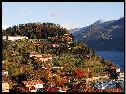 Góry, Miasteczko, Jachty, Jezioro, Lombardia, Como
