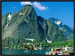 Góry, Miasteczko, Norwegia, Reine