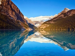 Odbicie, Kanada, Park Narodowy Banff, Jezioro Lake Louise, Góry
