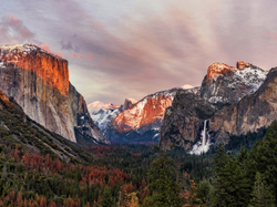 Stan Kalifornia, Las, Drzewa, Park Narodowy Yosemite, Stany Zjednoczone, Góry
