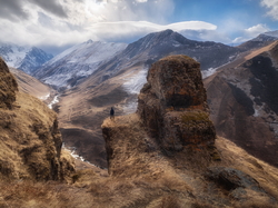 Rosja, Góry, Wąwóz, Park Narodowy Alania, Osetia Północna