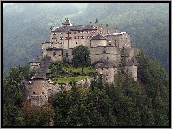 Góry, Austria, Hohenwerfen, Zamek, Zalesione