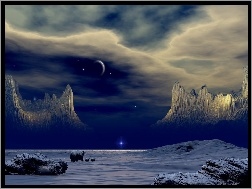 Zima, Góry, Noc