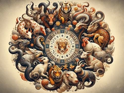 Chiński, Zodiak, Zwierzęta, Grafika