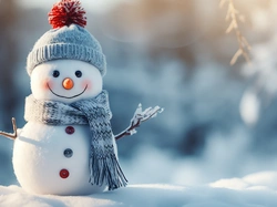 Szalik, Bałwanek, Uśmiech, Grafika AI, Czapka