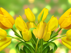 Grafika 2D, Żółte, Tulipany